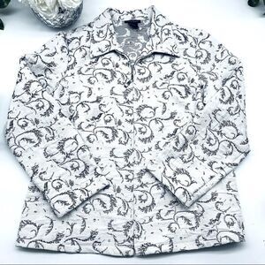 Tara Ryan Textured Light Zip Up Jacket LARGE